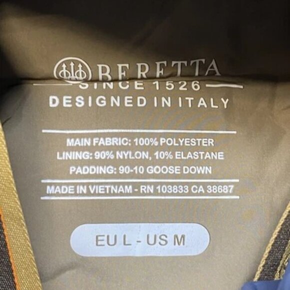 NEW BERETTA Mens Jacket Otter Brown Size M Tarandus Insulated Hooded Full Zip - Picture 5 of 12
